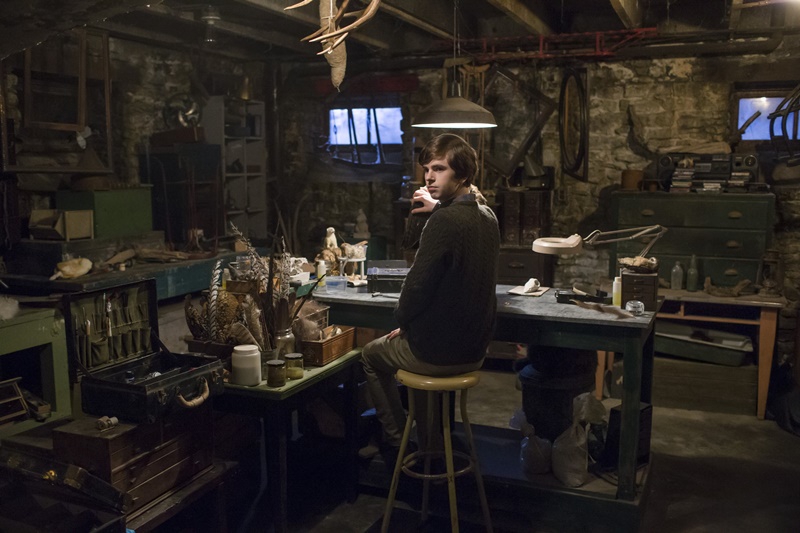 Norman Bates (Freddie Highmore) fait de la taxidermie dans la cave